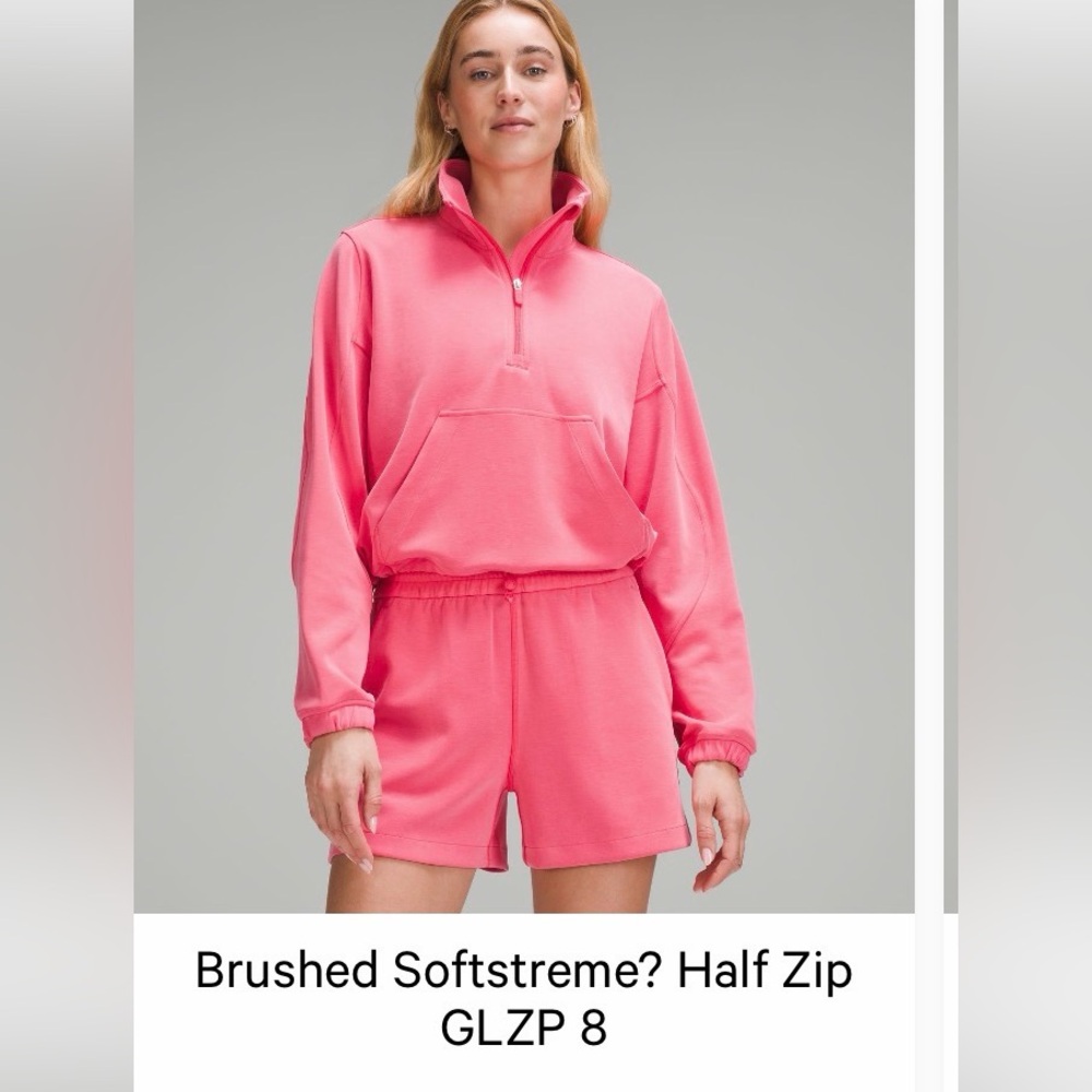 lululemon Athletica Brushed Softstreme Half Zip Glaze Pink